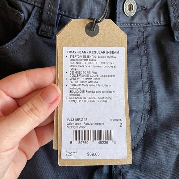 Prana Oday Jean Midnight Wash Size 2R NWT - Picture 5 of 6